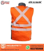 Chaleco ignífugo FRSVT Absolute Fire antiestático de alta visibilidad Naranja/Gris - 8.2 cal/cm² - Imagen 2