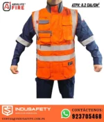 Chaleco ignífugo FRSVT Absolute Fire antiestático de alta visibilidad Naranja/Gris - 8.2 cal/cm² - Imagen 3