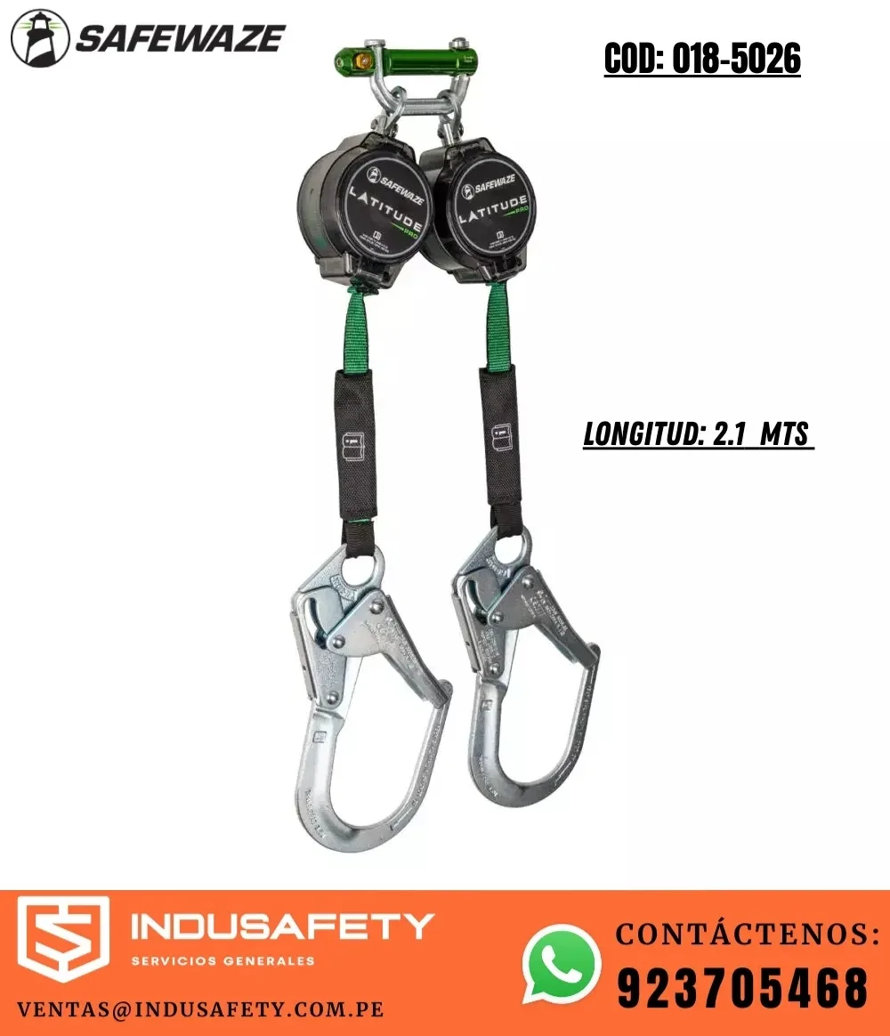 Bloque Retráctil Doble Safewaze 018-5026 de 2.1 metros