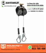 Bloque retráctil doble SafeWaze SW8008-11LE-RBHDL de 3,35 m
