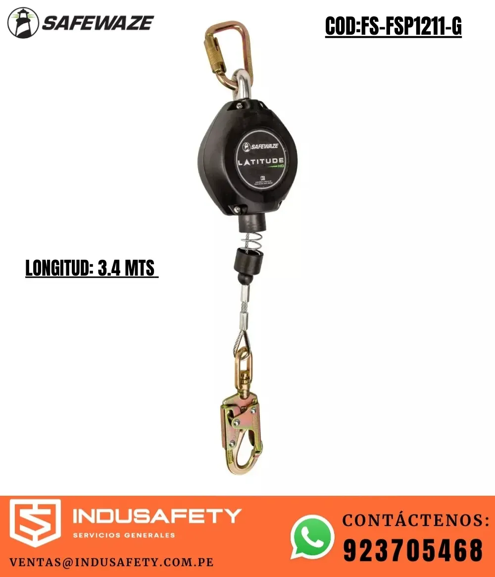 Bloque Retráctil SAFEWAZE FS-FSP1211-G