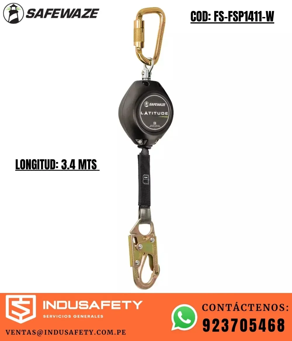 Bloque Retráctil SAFEWAZE FS-FSP1411-W