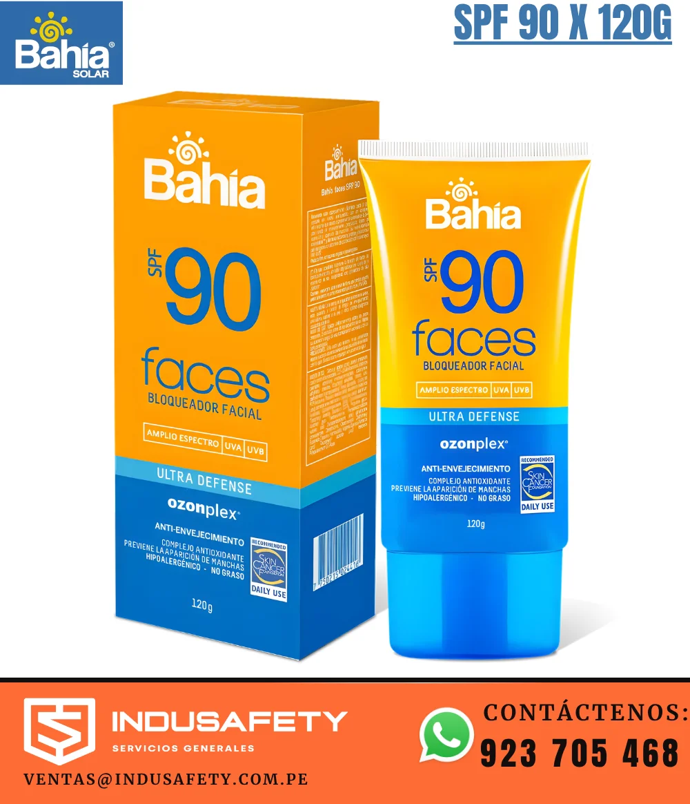 Bloqueador Solar Bahía Faces SPF 90 x 120 g con protección UVA UVB