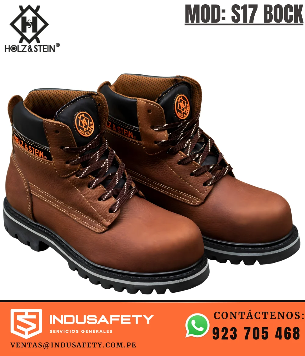 Botín dieléctrico S17 BOCK Holz&Stein color marrón con puntera composite