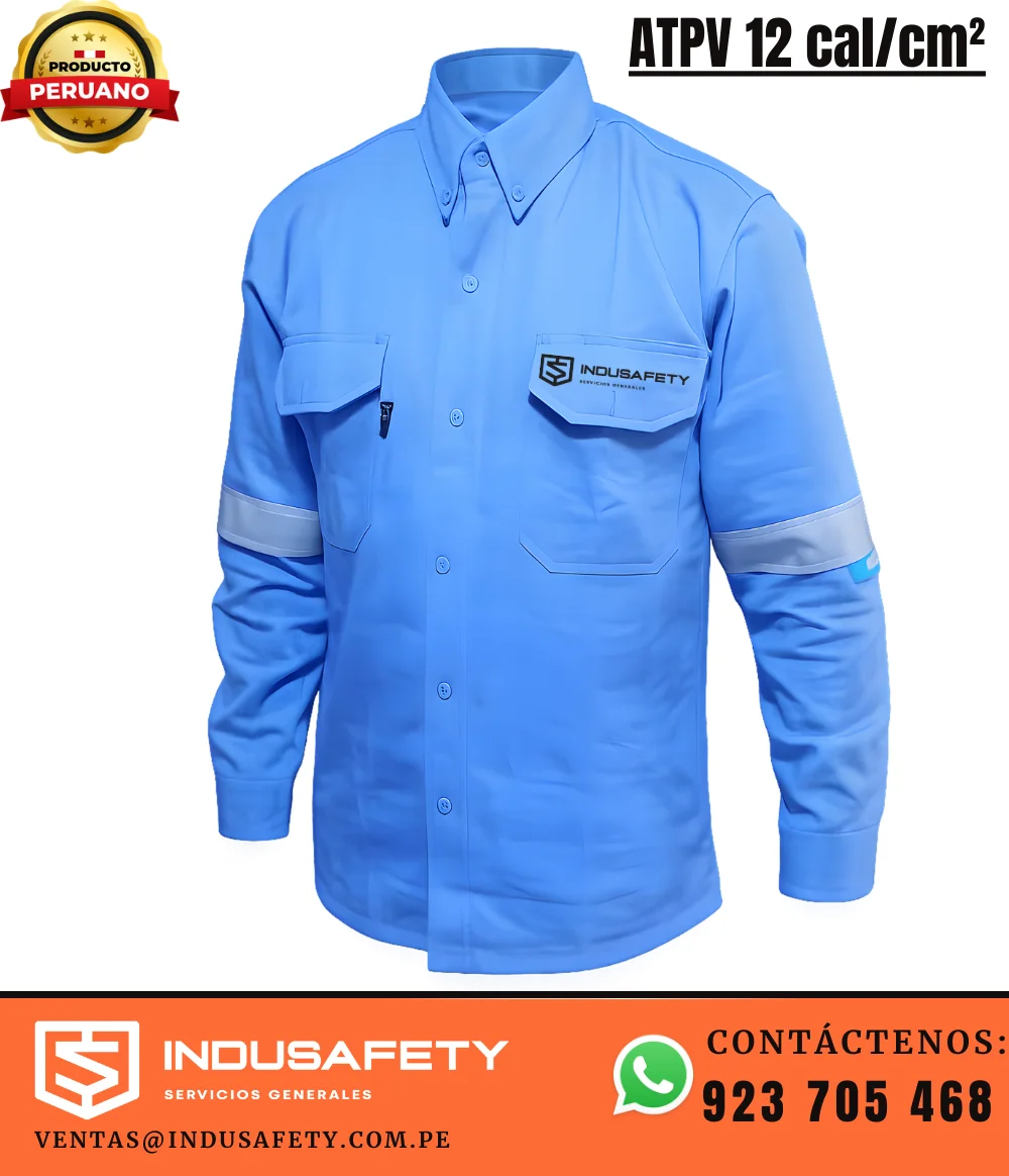 Camisa ignífuga celeste 12 cal/cm2