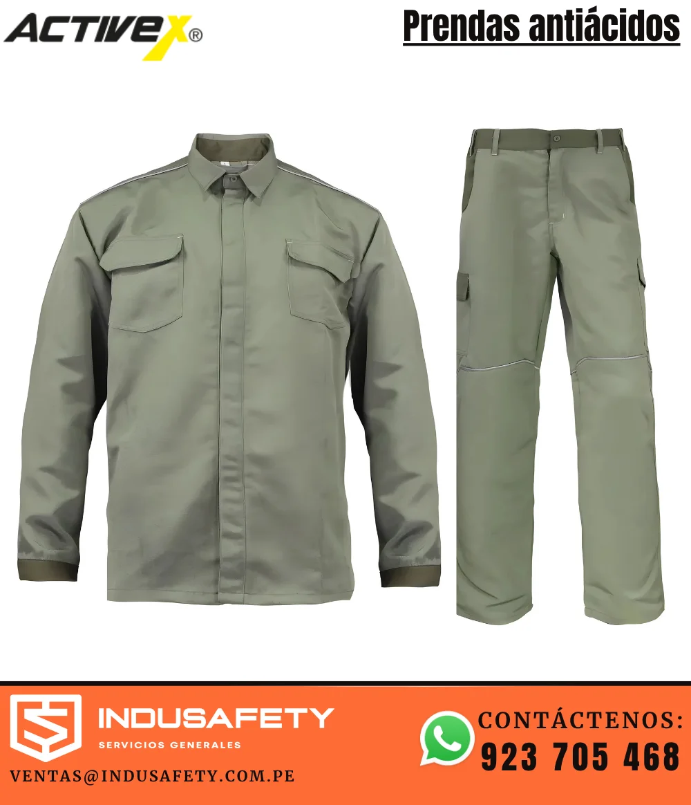 Camisa y Pantalón Resistente a Ácidos Activex Acid Pro Verde UV