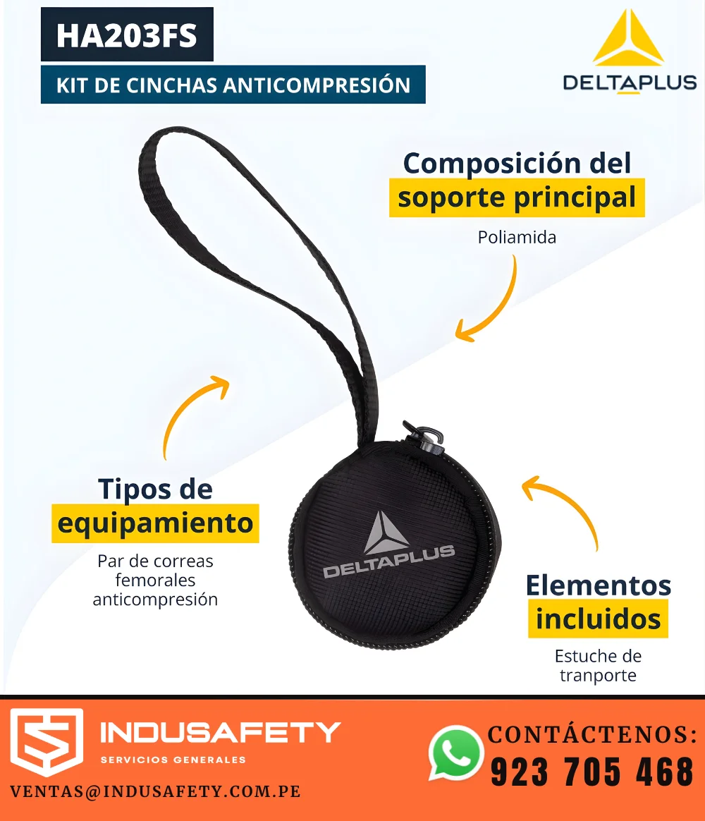Cinta Antitrauma Delta Plus HA203FS para arnés anticaídas