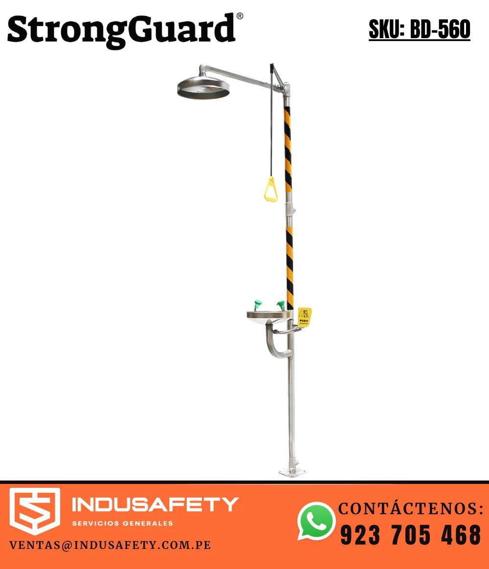 Ducha Lavaojos de Acero Inoxidable SS304 StrongGuard BD-560