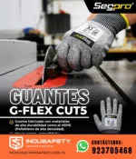 Guante anticorte CUT 5 Segpro G-Flex PU en uso industrial