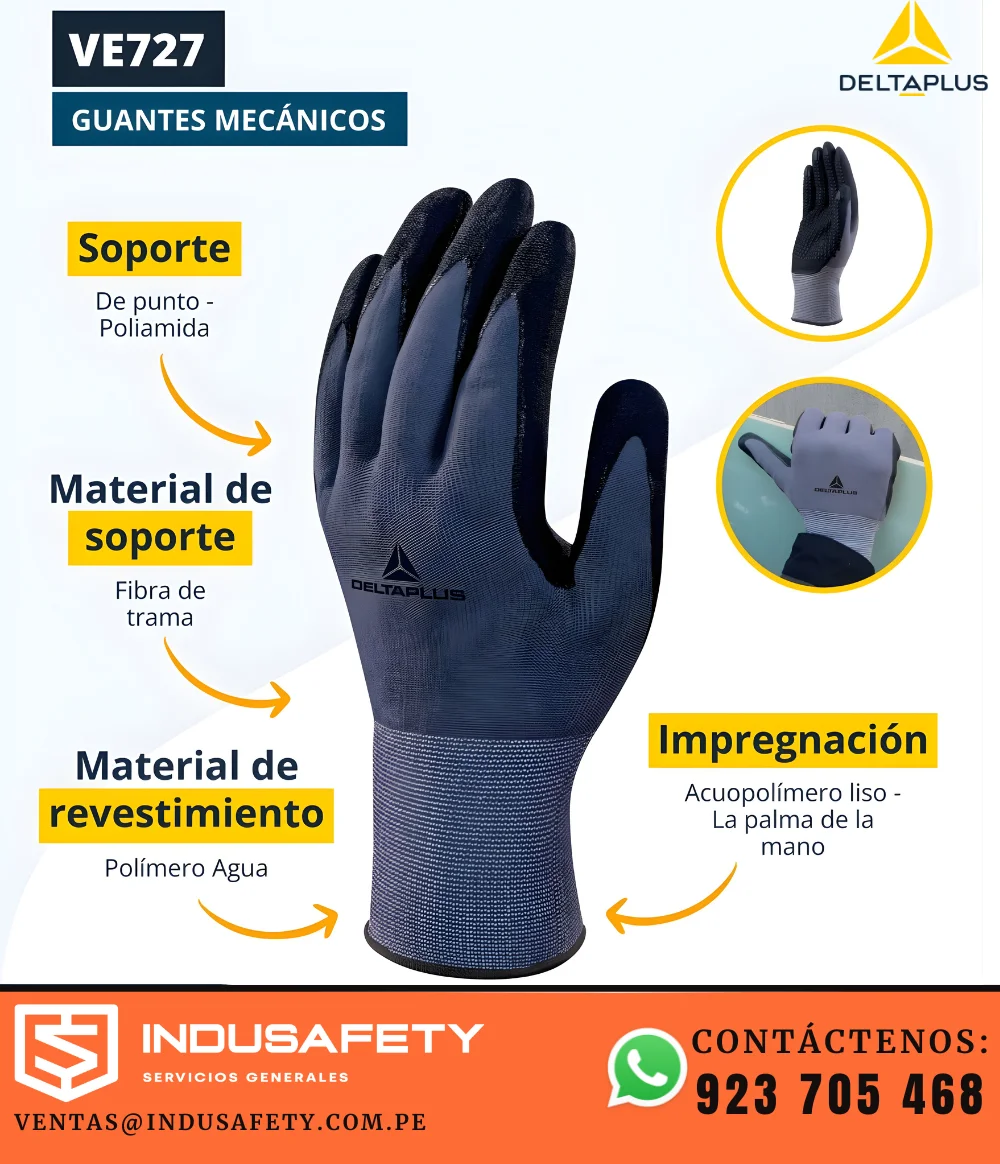 Guante Delta Plus VE727 de nitrilo para trabajo aceitoso