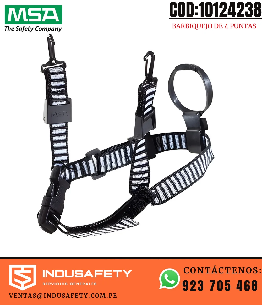 Barbiquejo de 4 Puntas MSA 10124238 para Casco V-Gard