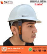 Barbiquejo Ignífugo Repel-Tek 32 cal/cm² instalado en casco de seguridad