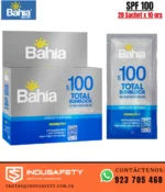 Bloqueador Solar Bahía SPF 100 Sachet x 10 g caja y sachet para protección solar UVA y UVB