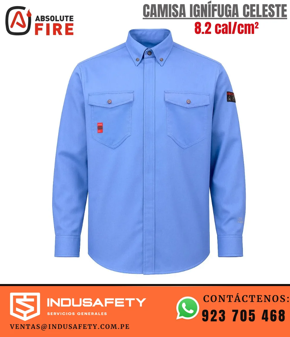 Camisa Ignífuga Celeste Absolute Fire 8.2 cal/cm²