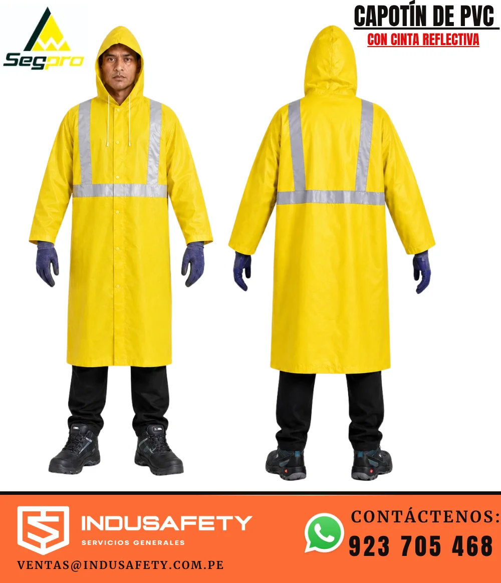 Capotín Impermeable de Alta Visibilidad SEGPRO frontal y espalda