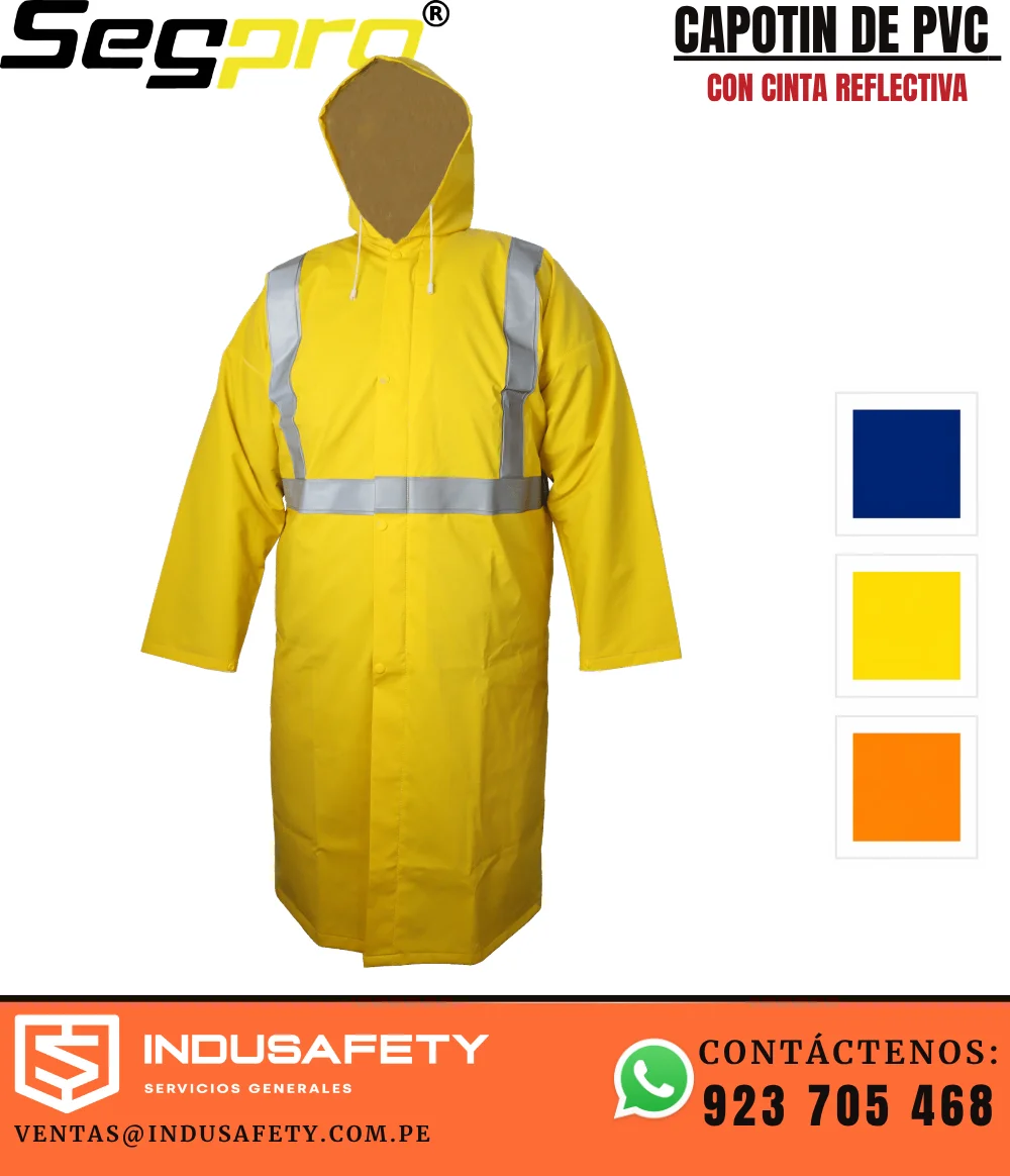 CCapotín Impermeable de Alta Visibilidad de PVC con cinta reflectiva SEGPRO