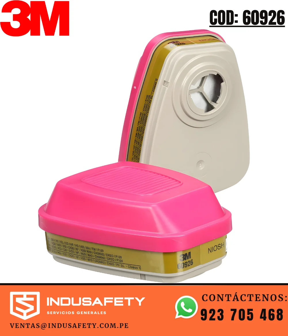 Cartucho filtro mixto 3M 60926 multigás P100.