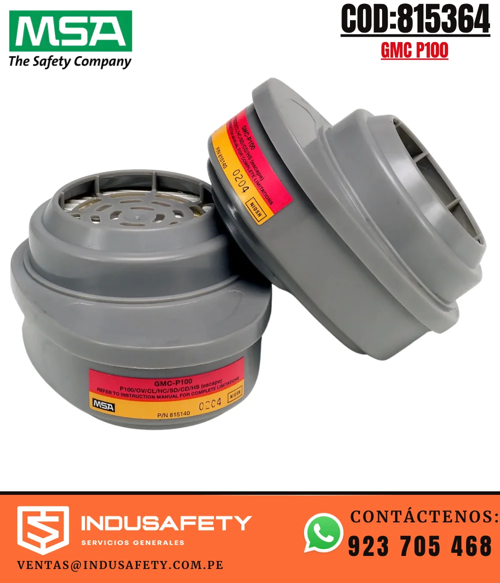 Cartucho MSA 815364 GMC P100 para Vapores Orgánicos, Gases Ácidos y Partículas