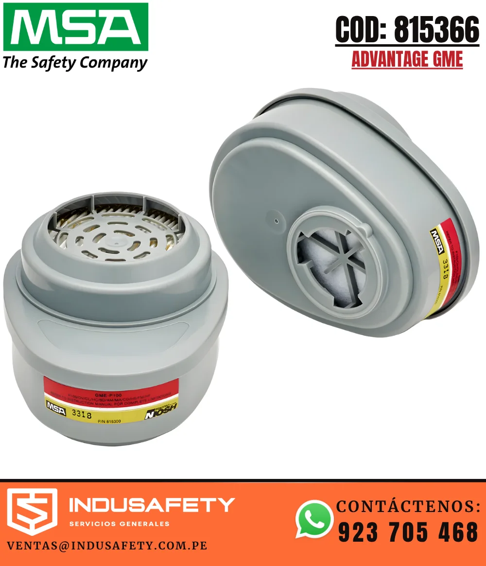 Cartucho MSA 815366 Advantage GME + P100 multigás y partículas