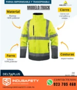 Casaca Delta Plus TRACK Amarillo Fluo-Gris características impermeables