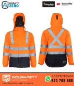 Casaca Térmica para Mina Thinsulate de alta visibilidad vista frontal y posterior