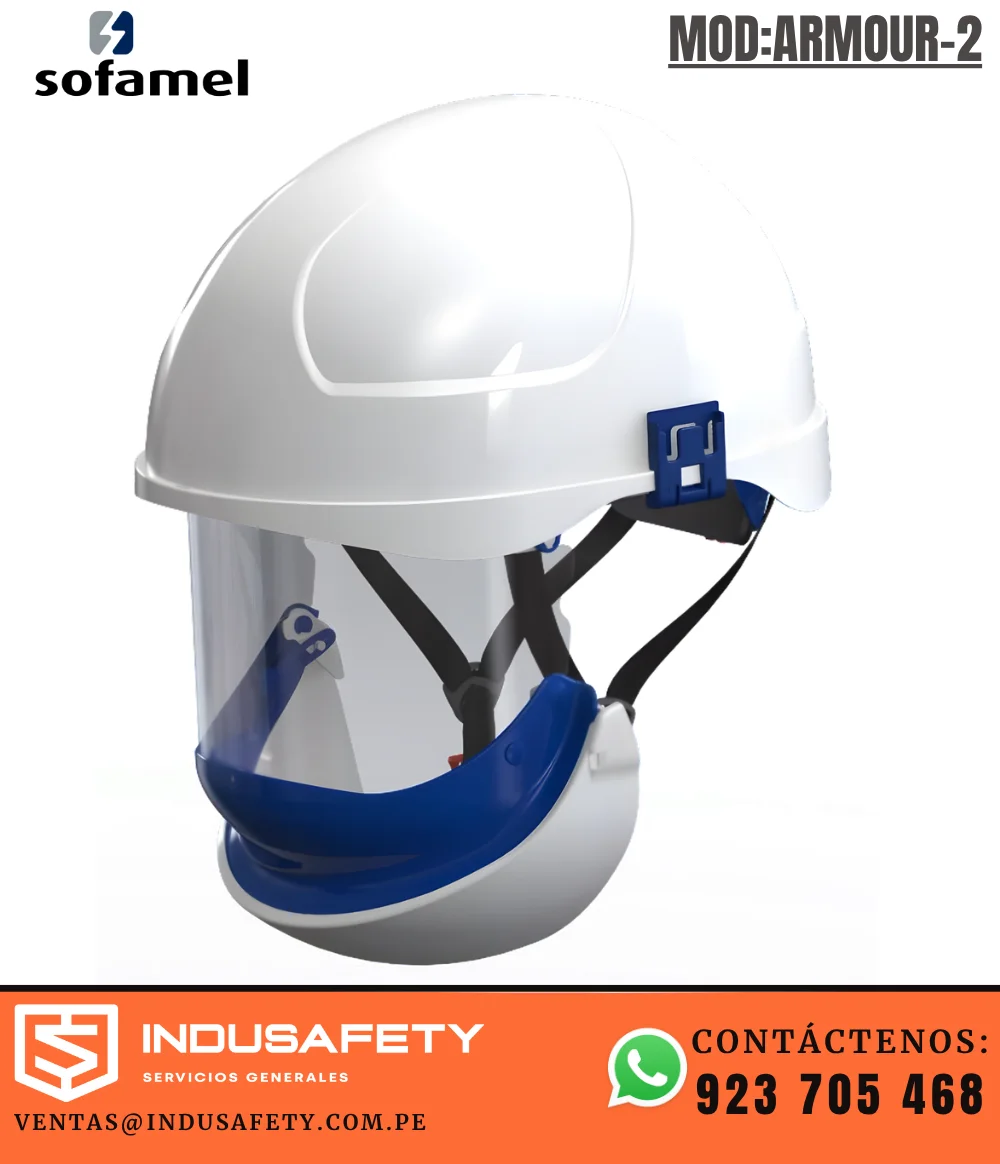 Casco anti arco eléctrico 10 cal/cm² con pantalla facial integrada