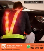 Chaleco de seguridad con luces LED importado encendido