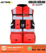 Chaleco Geólogo Activex Miner Rojo con cinta reflectante 3M