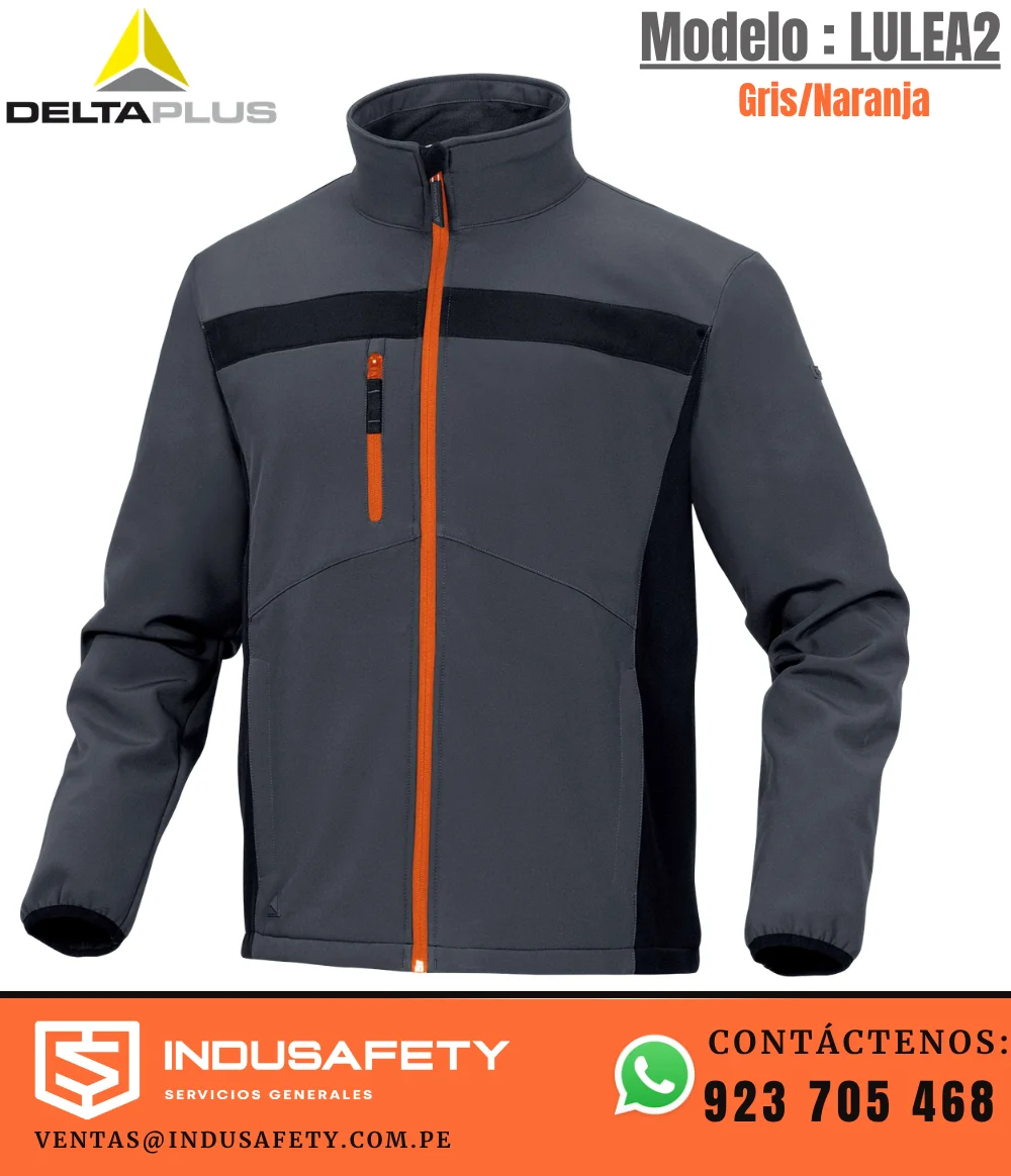 Chaqueta Delta Plus LULEA2 Gris/Naranja softshell cortaviento e hidrófuga