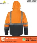 Chaqueta Softshell Delta Plus FAST Naranja vista posterior 8000 mm