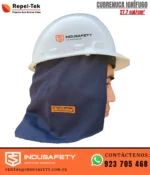 Cubrenuca Ignífugo Repel-Tek CN-24D instalado en casco de seguridad