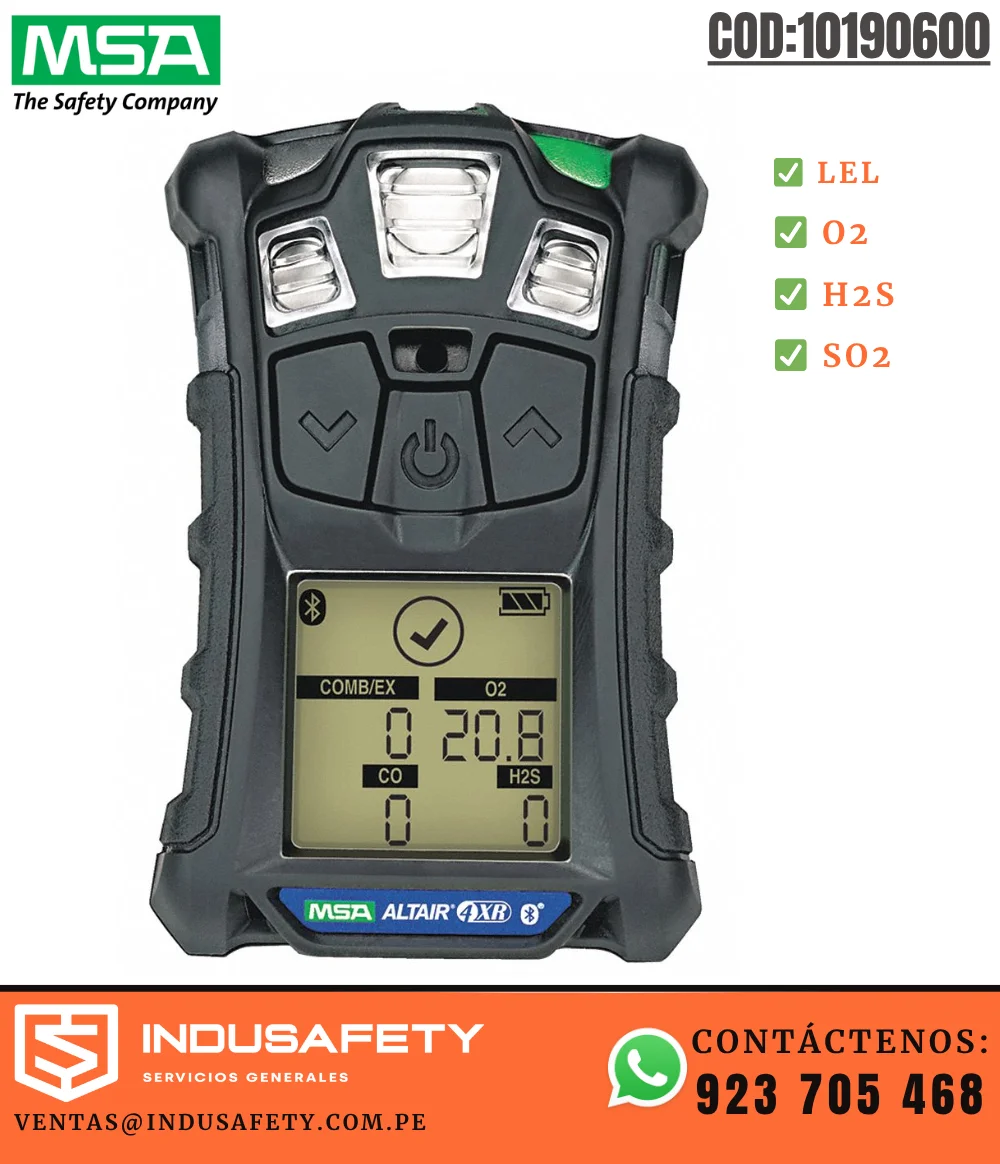 Detector de Multigas LEL O2 H2S SO2 MSA ALTAIR 4XR