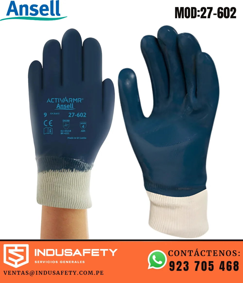 Guante Ansell Hycron 27-602 Recubierto de Nitrilo