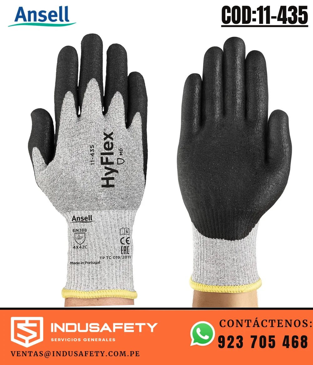 Guante HyFlex 11 - 435 Anticorte Ansell con Recubrimiento de Poliuretano