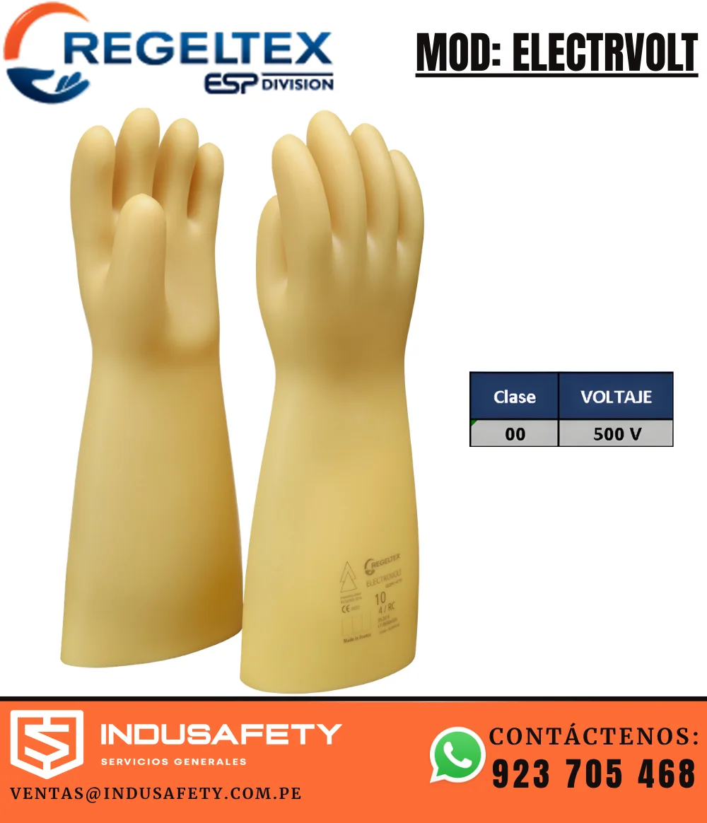 Guantes Dieléctricos Clase 00 Regeltex ELECTROVOLT MO8026 500V