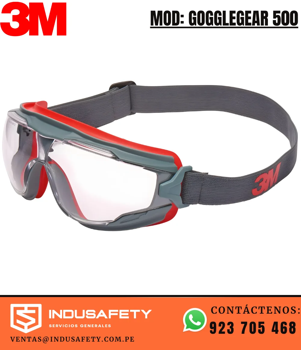 Lentes Antiparra de Seguridad 3M GoggleGear 500 con Antiempañante Scotchgard