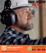 Orejera para Casco MSA V-Gard 10190358 NRR 31 dB en uso