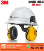 Orejeras 3M Peltor H9P3E Adaptable al Casco instaladas en casco de seguridad