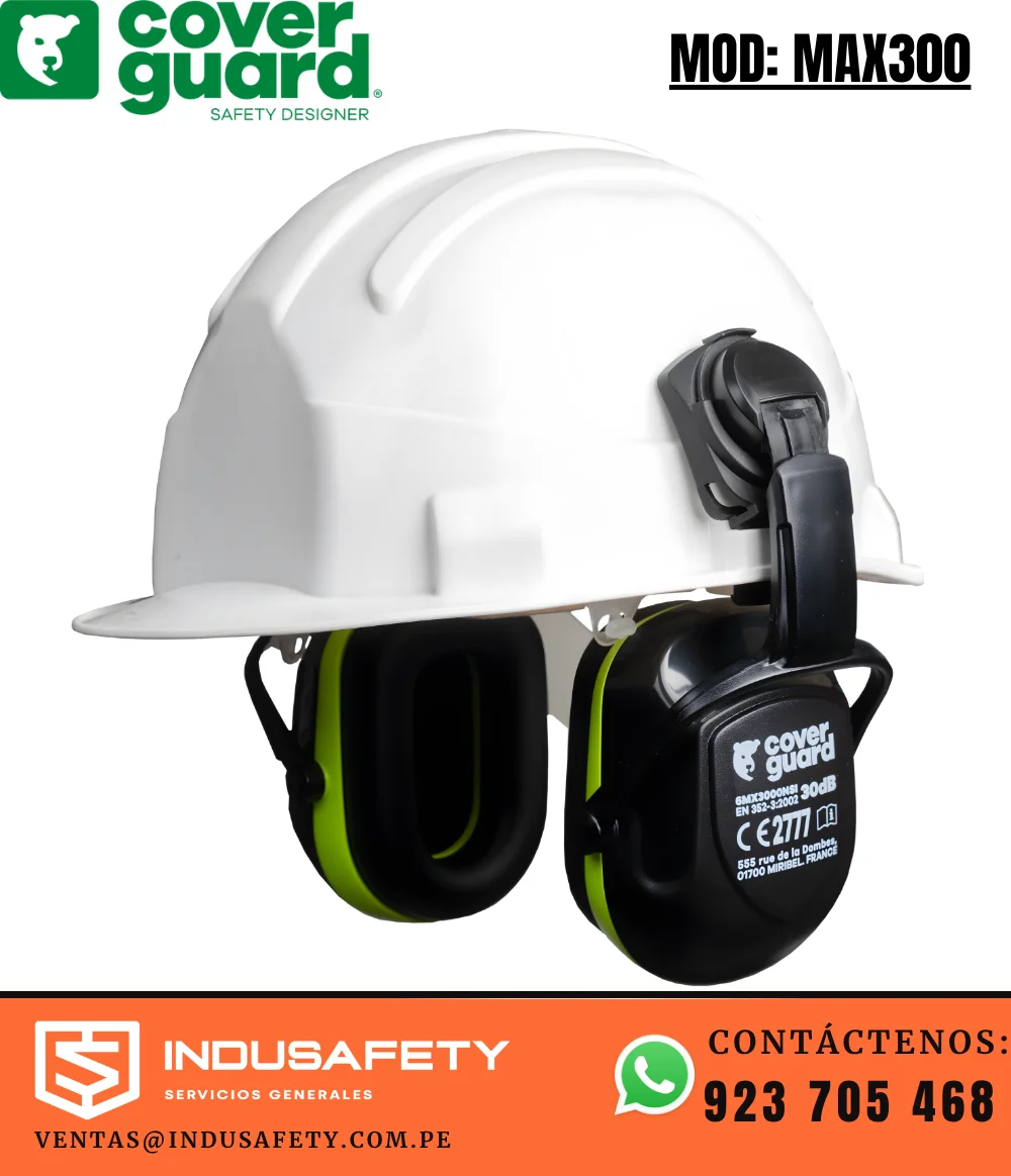 Orejeras Coverguard MAX300 Adaptable al Casco - 0% Metal