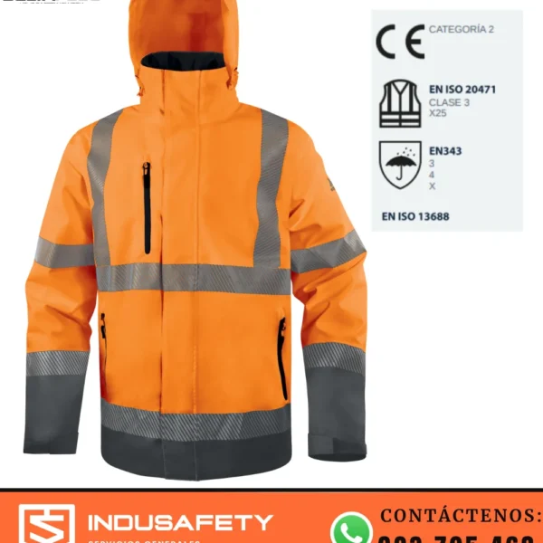 Parka Delta Plus TRACK Naranja Fluo-Gris 8000 mm