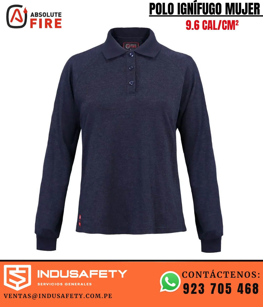 Polo ignífugo para mujer resistente a la llama 9.6 cal/cm² frontal