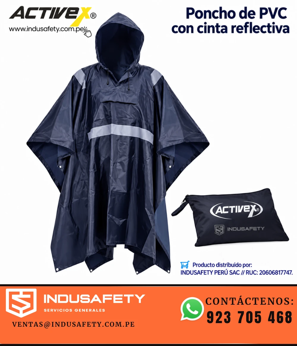 Poncho para Lluvia de PVC con Cinta Reflectiva ActiveX