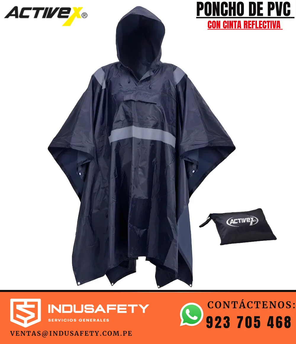 Poncho para Lluvia de PVC con Cinta Reflectiva ActiveX