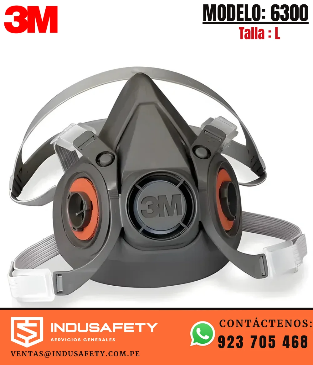 Respirador 3M 6300 de doble vía reutilizable talla L para protección respiratoria industrial