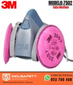 Respirador 3M 7502 media cara de silicona con filtros