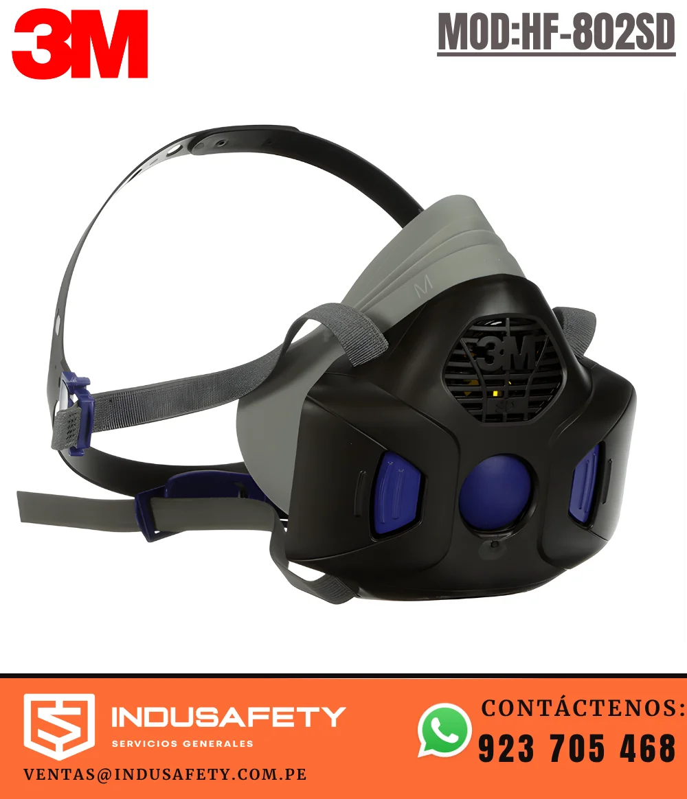 Respirador 3M HF-802SD Secure Click media cara reutilizable