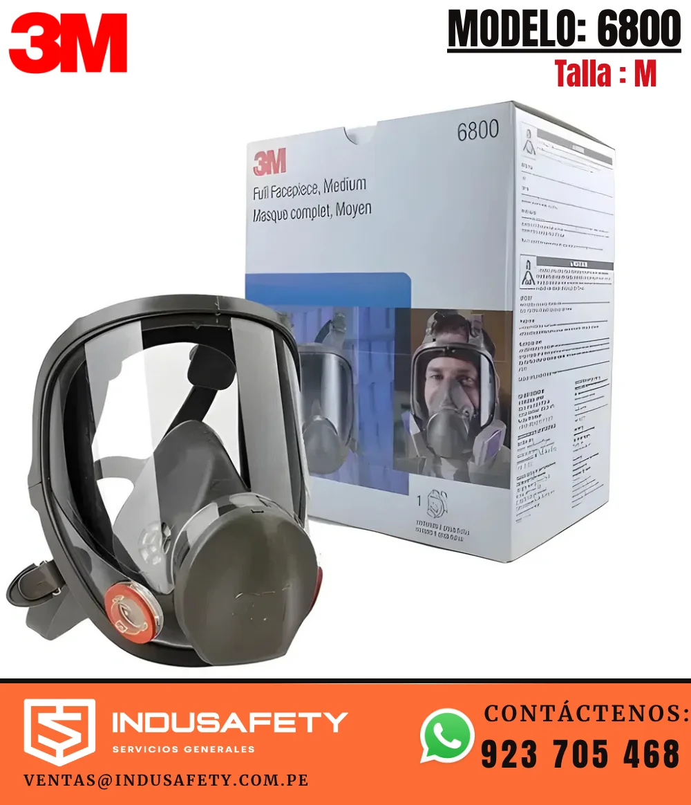 Respirador de rostro completo 3M 6800 reutilizable con visor panorámico