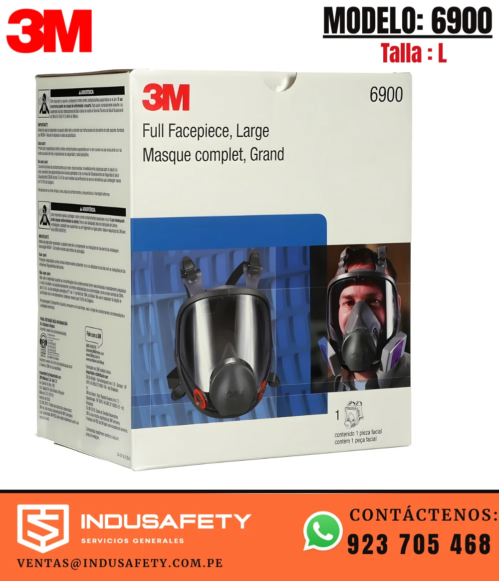 Respirador Full Face 3M 6900 reutilizable para protección respiratoria industrial