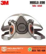 Respirador media cara 3M 6100 reutilizable talla S para protección respiratoria industrial
