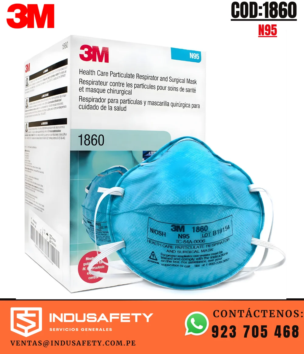 Respirador N95 3M 1860 para uso médico con resistencia a fluidos